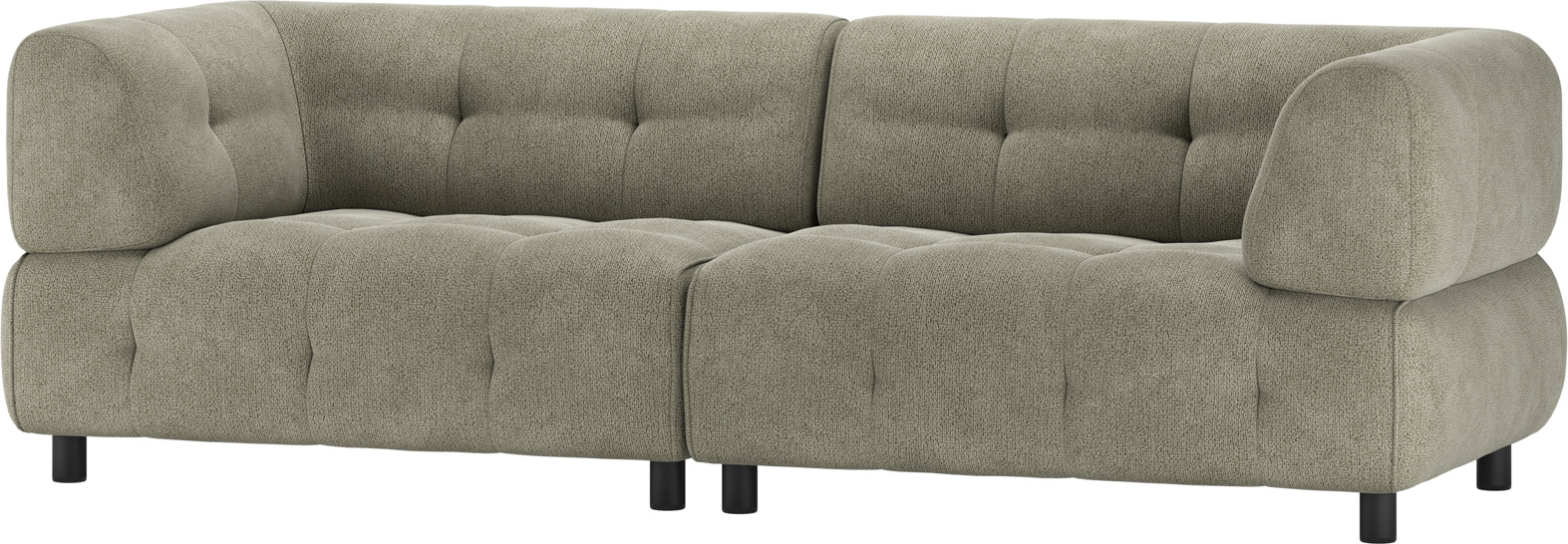 -personers Sofa Woood Louis Modulopbygget Polyester Chenille Grøn 244x90x73