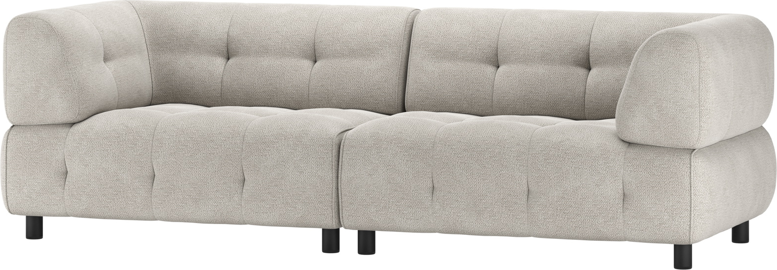 -personers Modulsofa Woood Louis-serie Chenille Lysegrå 244x90x73