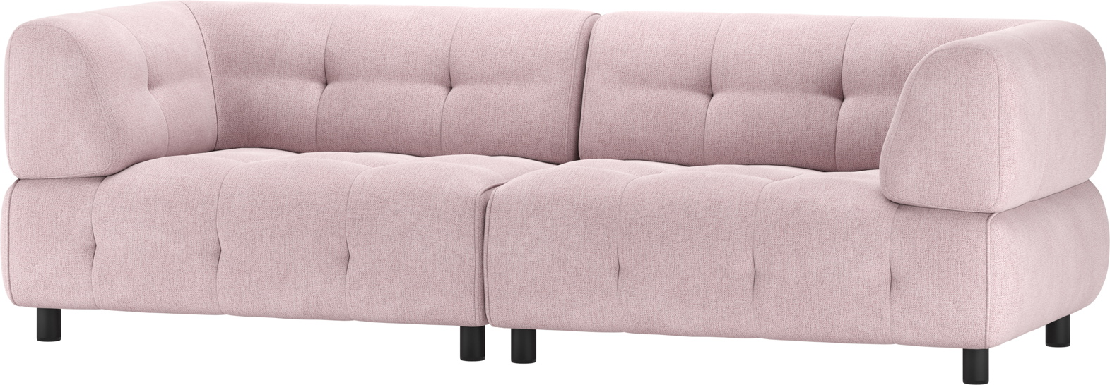 -personers Sofa Woood Louis Modulær Komfort Fladvævet Polyester Lyserød