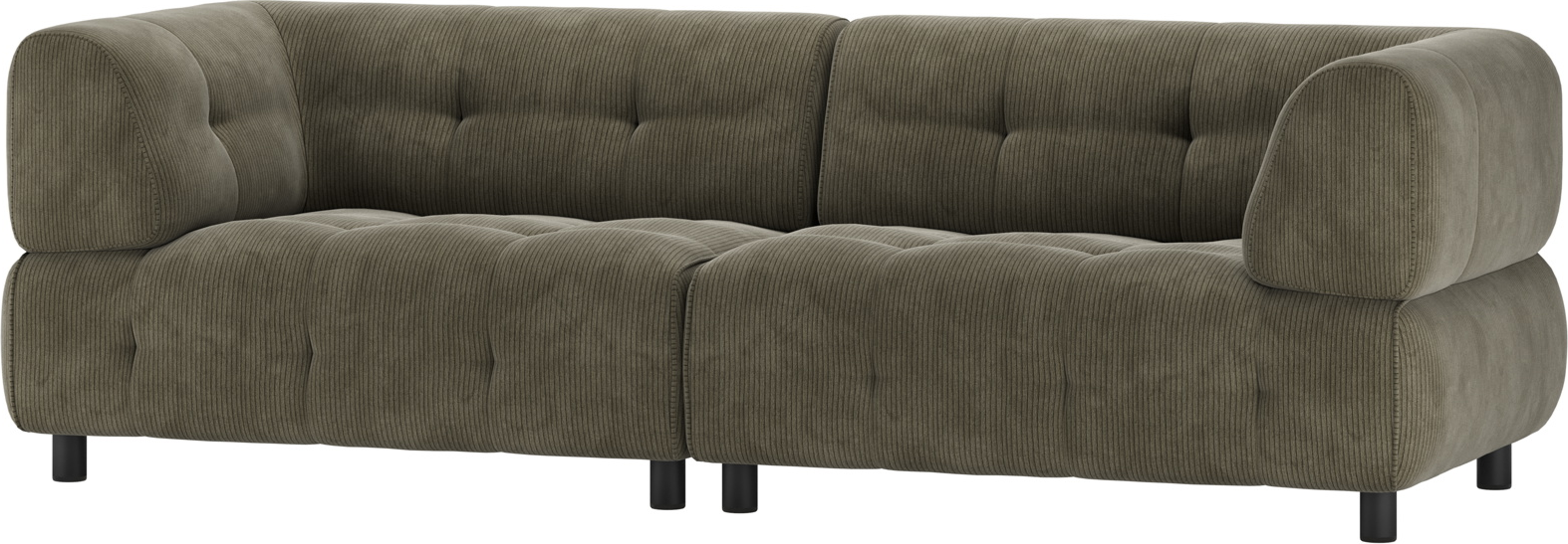 -personers  -sæders Sofa Woood Louis Fløjl Grøn Modulopbygget 244x90x73
