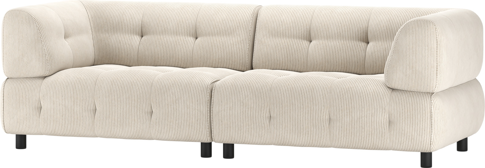 -personers Sofa Woood Louis Lysegråt Fløjl Modulbaseret H73   B244   D90