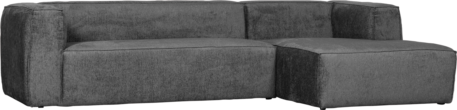 Hjørnesofa Woood Bean Velour Sky Højrevendt Med Chaiselong   Rummelig 305x175   Polyester