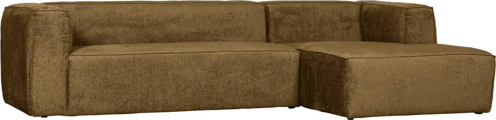 Hjørnesofa Højrevendt Woood Bean Rustfarvet Strukturvelour 305x175     Modulsofa Med Chaiselong