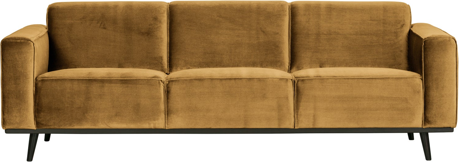-personers Sofa Woood Statement  Honninggul Strikket Velour  230    Bonell-fjedre