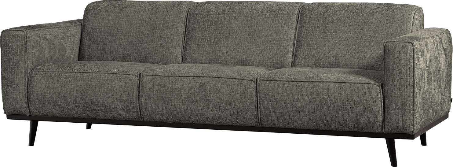 -personers Sofa Woood Statement  Struktureret Velour Blå  B230   D93   H77    Birketræsben