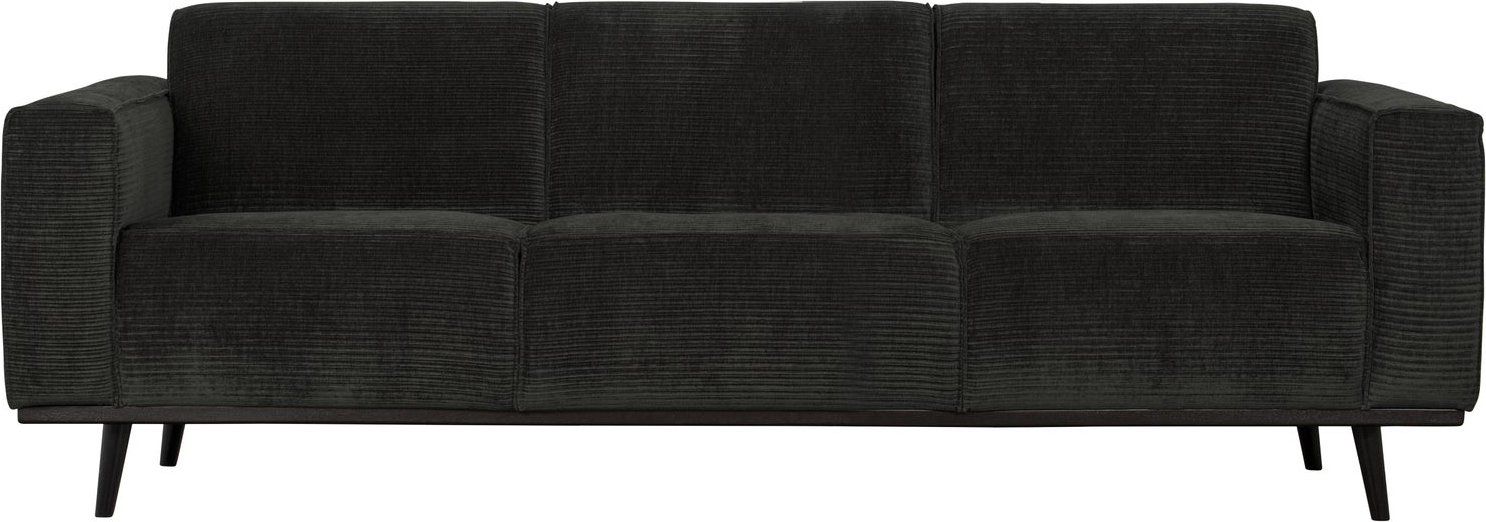 -personers Sofa Woood Statement Fladribbet Jacquard Ribstof Grafitgrå B230