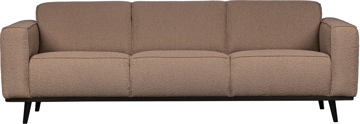 -personers Sofa Woood Statement Bouclé Nougat 230    Fjedrende Sæde  Høj Slidstyrke