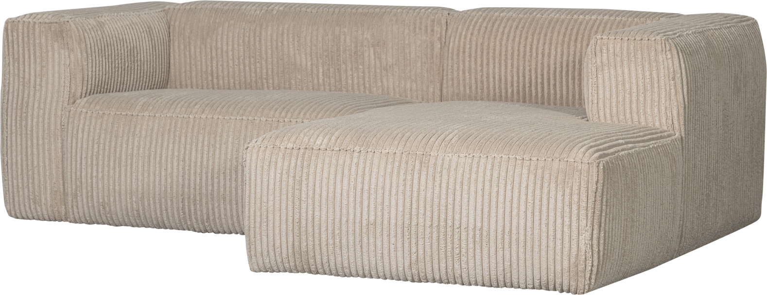 Chaiselong Loungesofa Woood Bean Travertin Fløjl Højrevendt 254x178