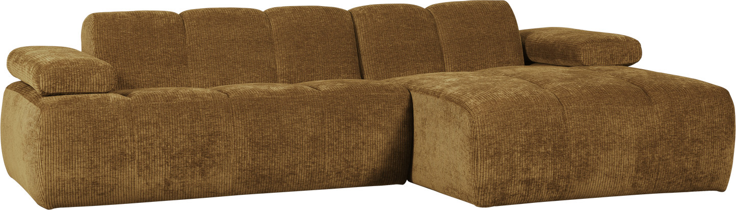 Chaiselongsofa Woood Mojo Loungemodul  -personers Højrevendt Honninggul Ribstof 284x160