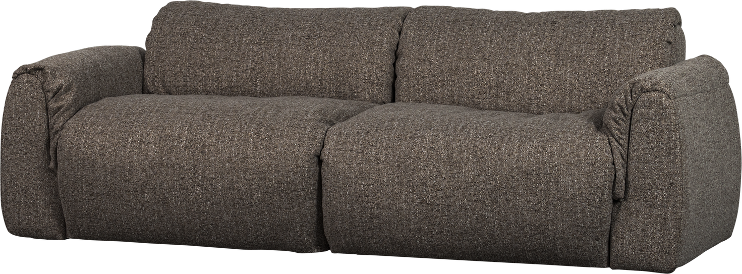 -personers Sofa Woood Baggy  Varm Grå Melange  Groft Vævet Polyester  Blød Men Fast Komfort  Dun Silikonefyld  B228    Teflon-behandlet