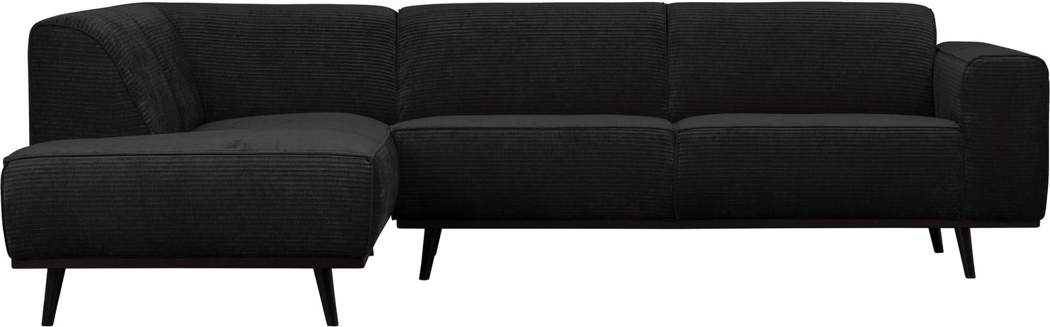 Hjørnesofa Woood Statement Grafitgrå Fladribbet Jacquard  Fløjlsagtig  Venstrevendt  274x210