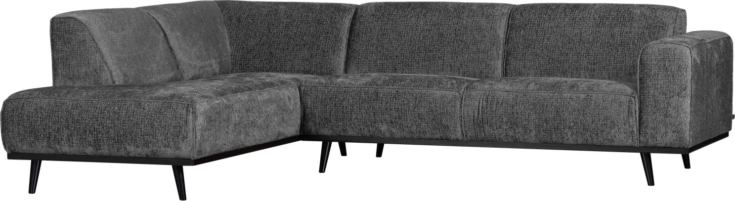 Hjørnesofa Woood Statement Venstrevendt Chaiselong 274x210   Grå Strukturvelour  Blød   Slidstærk