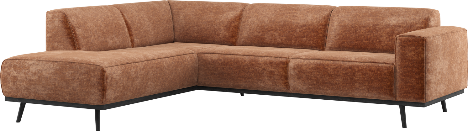 Hjørnesofa Woood Statement Venstrevendt Terrafarvet Velour-chenille Chaiselong 274x210
