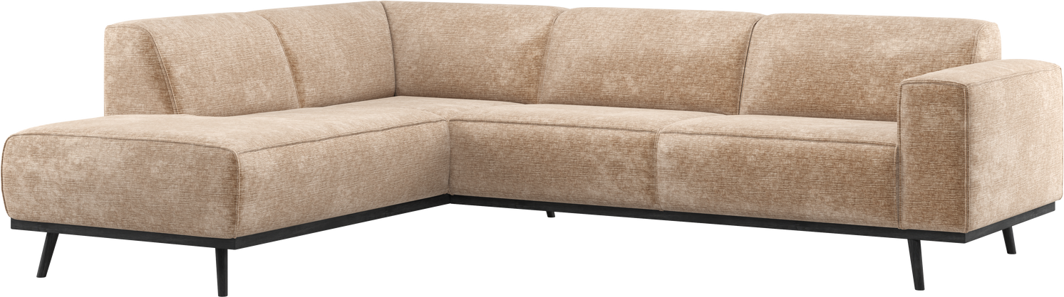 Hjørnesofa Woood Statement Venstrevendt 274x210   Lyserød Velour-chenille