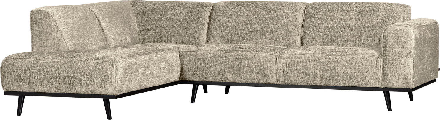 Hjørnesofa Woood Statement Venstrevendt Beige Strukturvelour 274x210