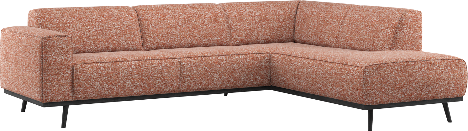 Hjørnesofa Woood Statement  Terrafarvet Melange Orange  Benson 100  Polyester  H77xb274xd210    Højrevendt