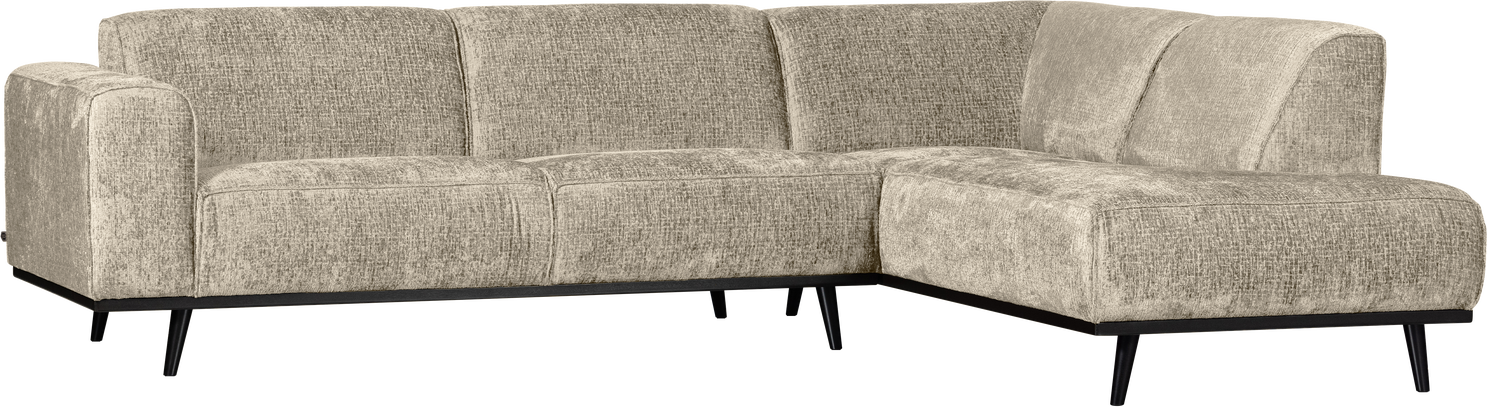 Hjørnesofa Woood Statement Højrevendt  Strukturvelour Wheatfield Beige  B274   D210