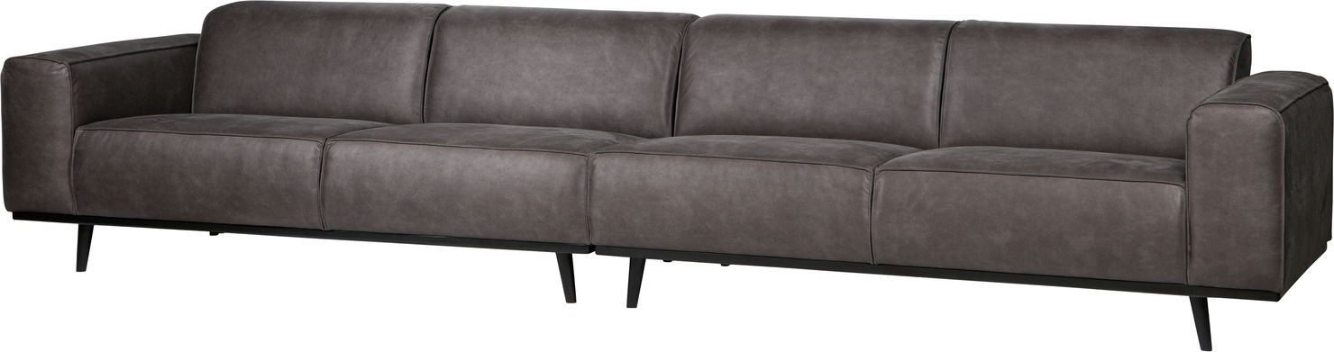 -personers Sofa Woood Statement  Antracit Læderlook  B372    Høj Komfort  Tidløst Design