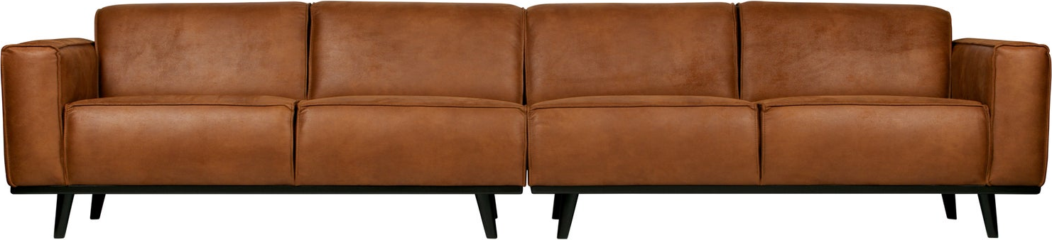 -personers Sofa Woood Statement Cognac Læderlook 372   Blød Siddekomfort Slidstærk