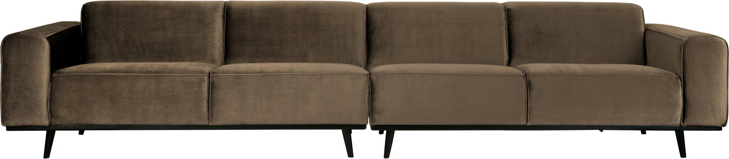 -personers Sofa Woood Statement Taupe Velour Fløjl 372   Bred   Rummelig Modulsofa
