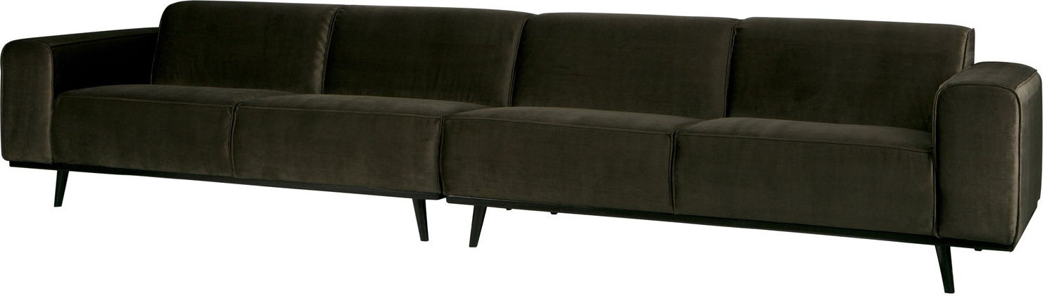 -personers Sofa Woood Statement  Grøn Velour  372   Bred  Polyester  Blød   Fyldig