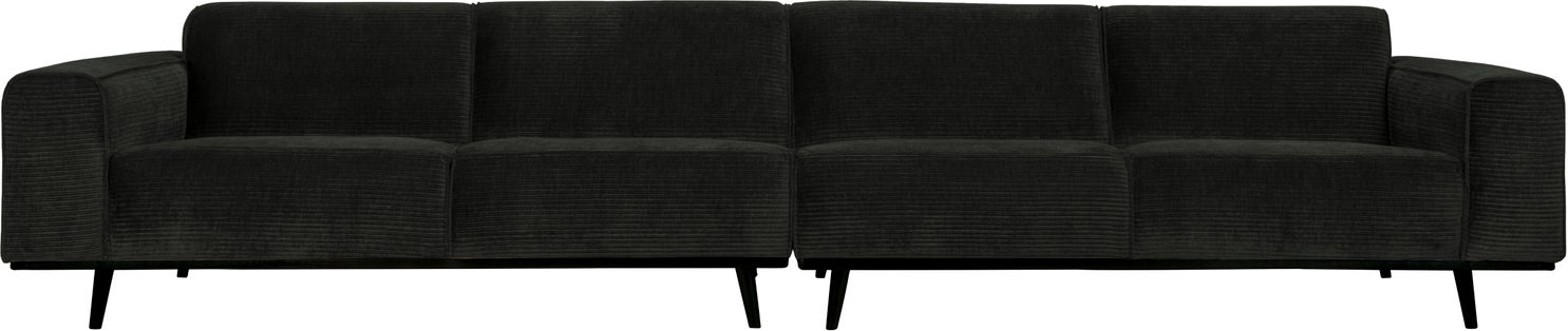 -personers Sofa Woood Statement  Grafitgrå Ribstof  Fløjlsblød  Bonell-fjedre  B372ã D93ã H77