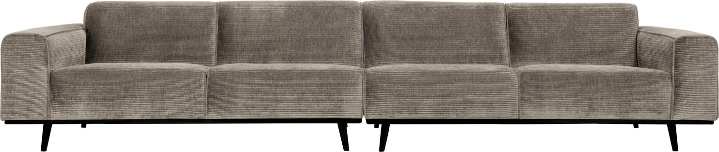 -personers Sofa Woood Statement Brama Ribstof  Lergrå  B372    Ben   Birketræ