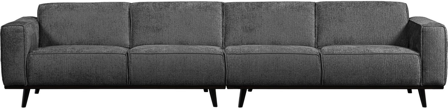 -personers Sofa Woood Statement Grå Grov Velour 372   Bonell-fjedre