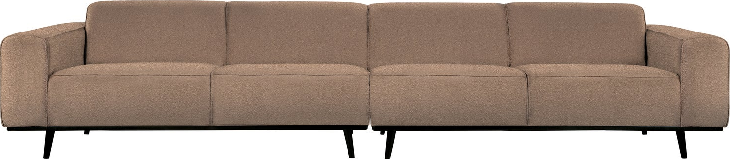-personers Sofa Woood Statement Bouclé Nougat B372    Høj Siddekomfort  Bøgetræsben