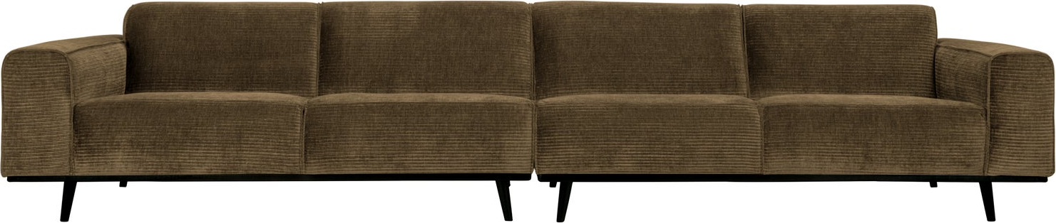 -personers Sofa Woood Statement  Brun Ribstof Fløjlsagtig  372   Bred