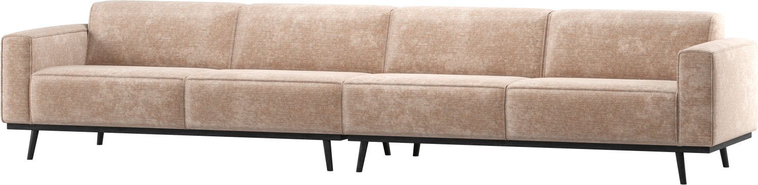 -personers Sofa Woood Statement Velour-chenille Natur  Rummelig Lounge B372xd93xh77