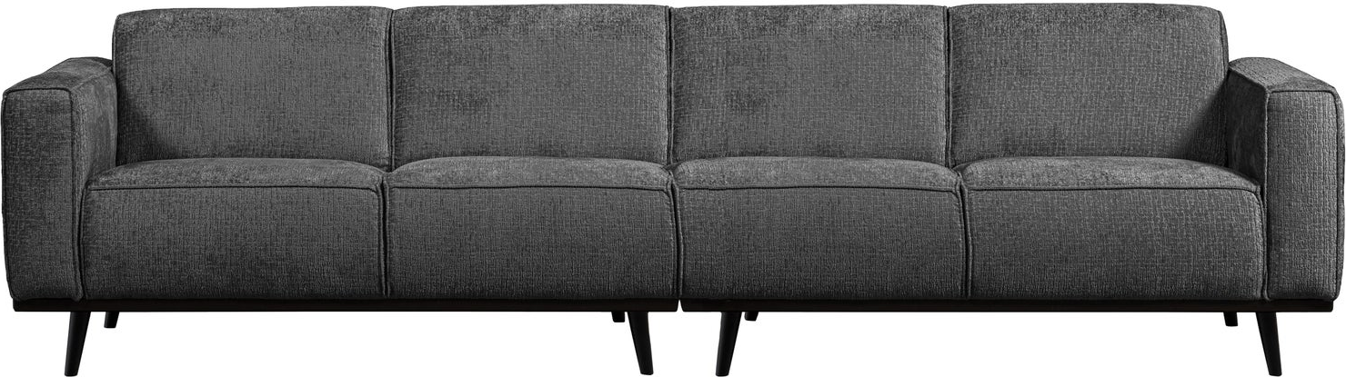 -personers Sofa Woood Statement  Grå Struktureret Velour Veloursofa  B280    Med Skum   Fjedring  Slidstærkt 100  Polyester