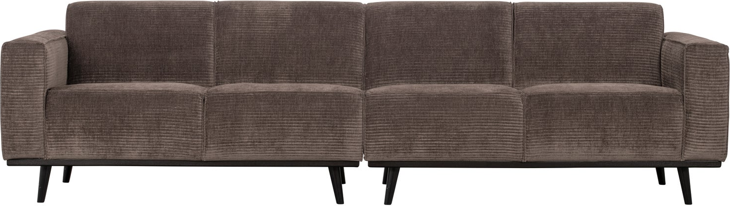 -personers Sofa Woood Statement  280    Taupe Ribstof Vævet Jacquard  Ben   Birketræ