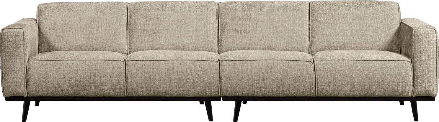 -personers Sofa Woood Statement 280   Beige Grov Velour Bonell-   Zigzag-fjedring