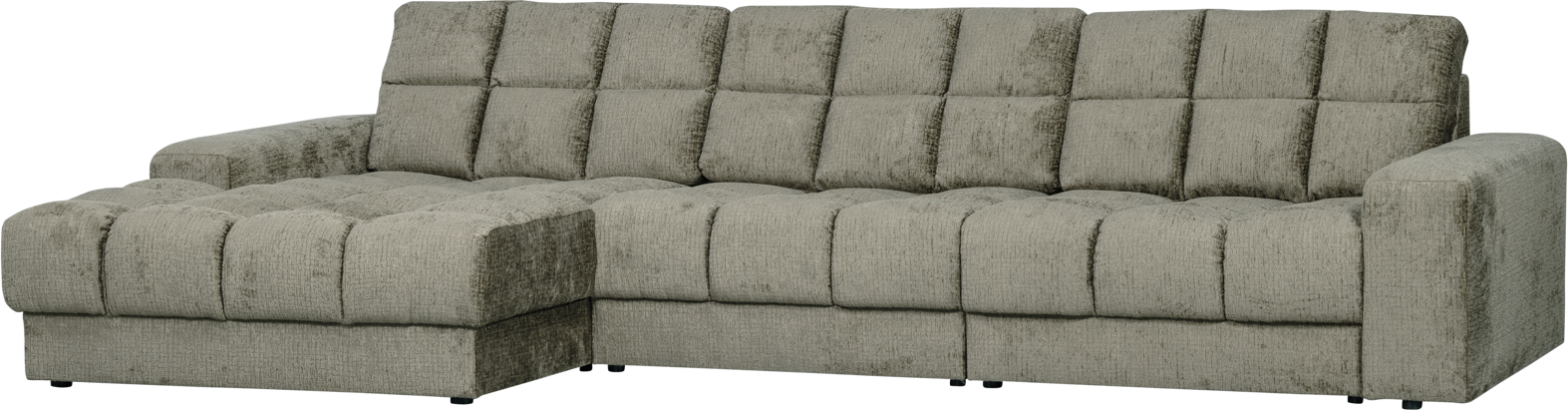 Chaiselong Sofa Woood Second Date Frost Velour Polyester 316x162   Venstrevendt