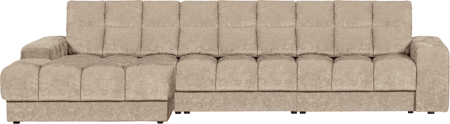Chaiselong Sofa Woood Second Date Venstrevendt Nougat Polyesterstof 316x162x78