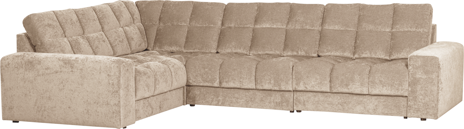 Hjørnesofa Venstrevendt 316x212   Woood Second Date Nougat Polyesterstof