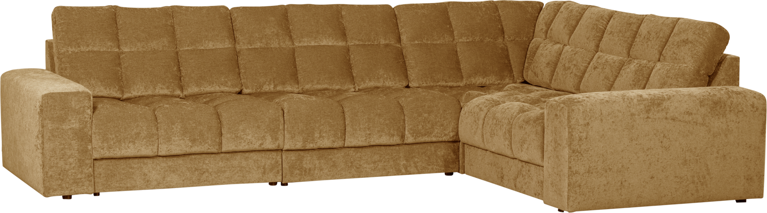 Hjørnesofa Højrevendt Woood Second Date Guld Polyester