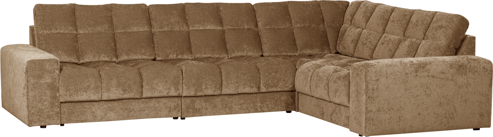 Hjørnesofa Woood Second Date Højrevendt Modulsofa Sand Polyesterstof
