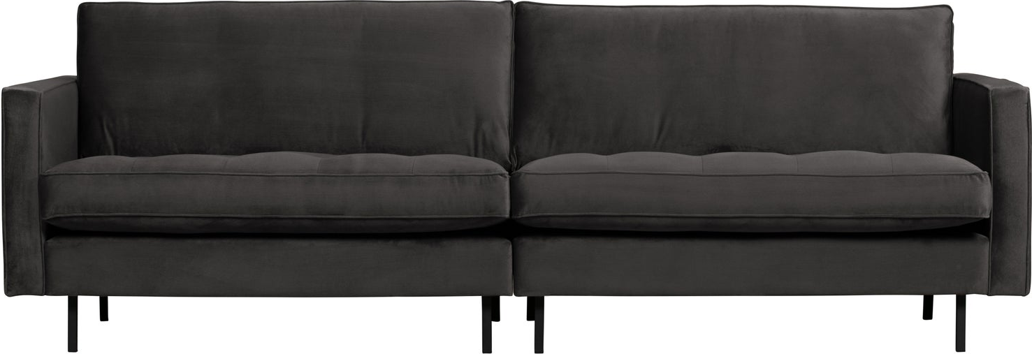 -personers Sofa Woood Rodeo Classic 275   Velour Antracit  Quiltede Sædehynder