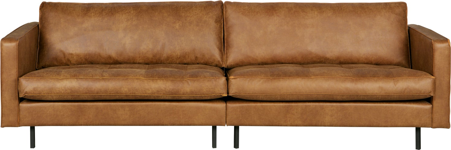 -personers Sofa Woood Rodeo Classic Cognac Ecoleather  Quiltede Sædehynder  Metalben    275