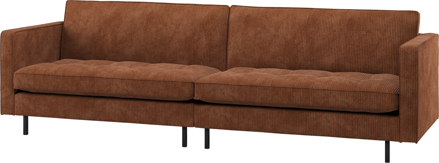 -personers Sofa Woood Rodeo Classic Rustbrun Ribstof 275    Jacquardvævet Polyester  Fast Komfort