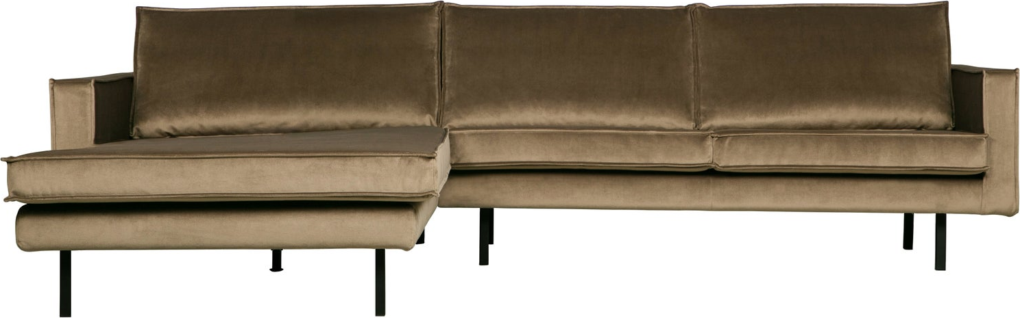 Loungemodul Woood Rodeo  Venstrevendt Chaiselong  Taupe Velour  Fast Komfort