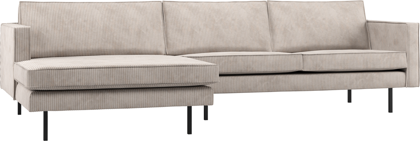 Loungesofa Woood Rodeo Venstrevendt Chaiselong Ecru Ribstof 300x155