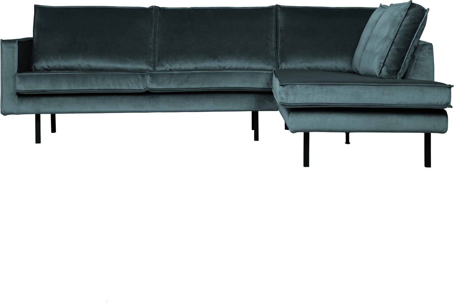 Hjørnesofa   Loungesofa Woood Rodeo Teal Jarra Velour Højrevendt Chaiselong 266