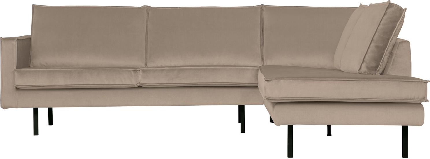 Loungesofa Woood Rodeo Hjørnesofa Khakigrøn Velour  -personers Højrevendt B266 D86 213 H85