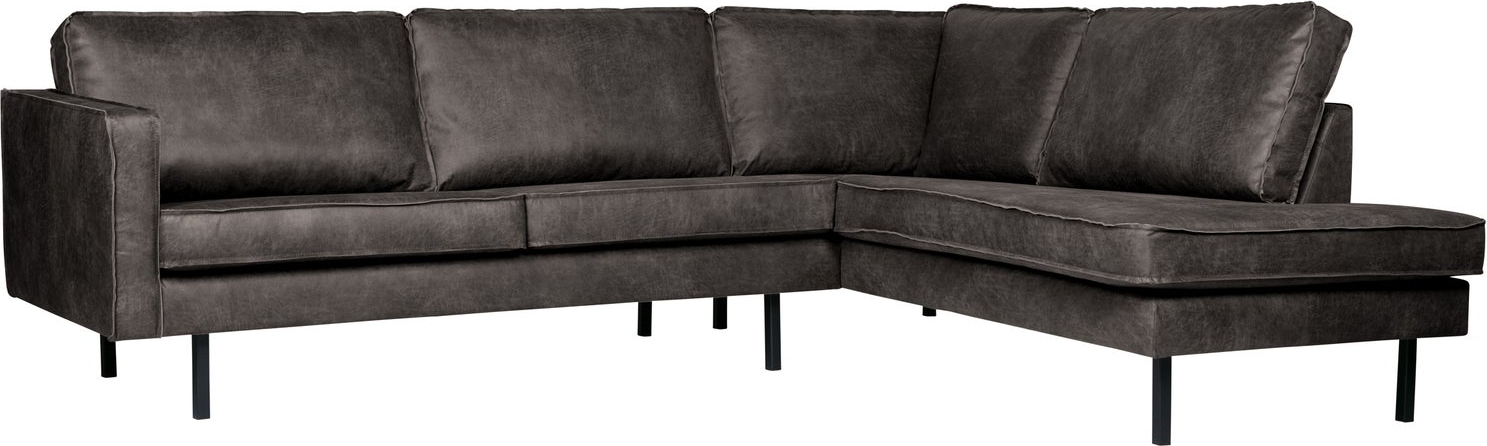 Loungesofa Woood Rodeo  Hjørnesofa Højre  Genanvendt Læder Sort    Pers  Chaiselong 213