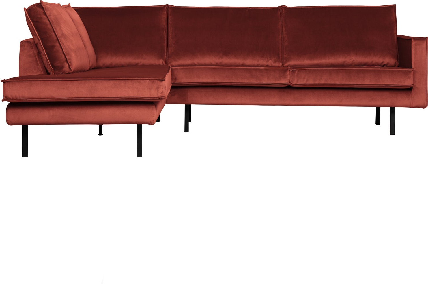 Hjørnesofa Venstre Woood Rodeo Loungesofa   Kastanjebrun Velour