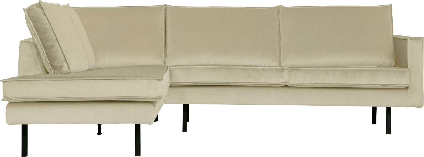 Loungesofa Woood Rodeo Hjørnesofa Venstre 266   Pistacie Velour Metalstel Fast Siddekomfort