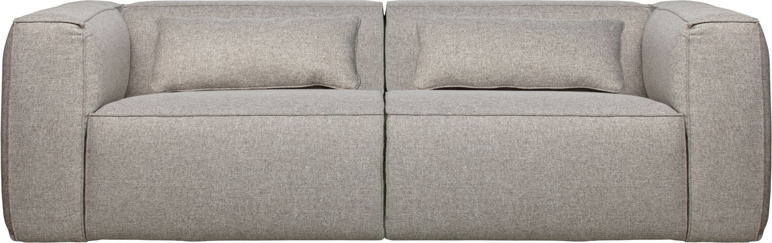 -personers Sofa Woood Exclusive Bean Lysegrå Stof Med Puder H73ã B246ã D96